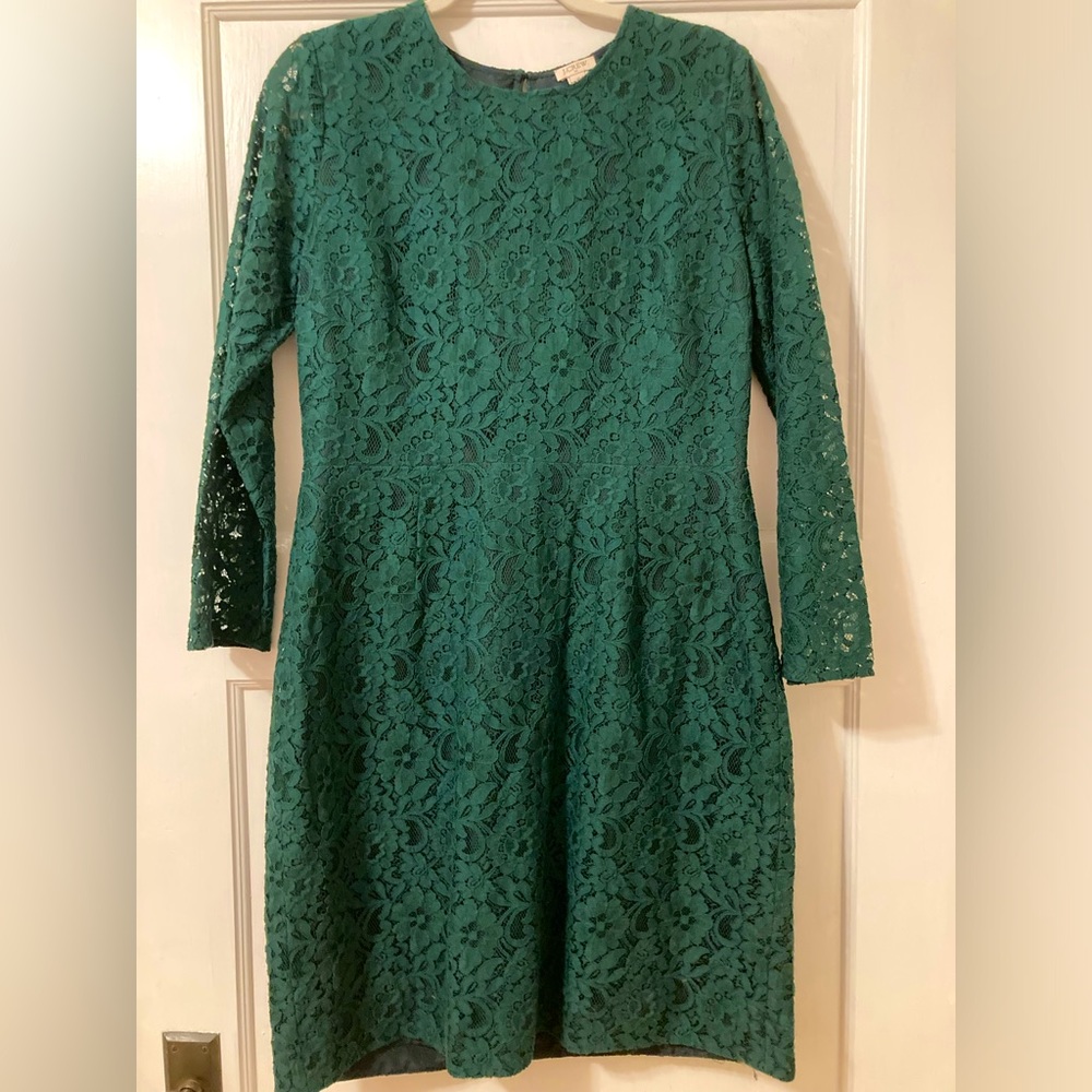 J crew factory green lace dress
